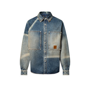 Chemise manches longues en denim effet décoloré - XL