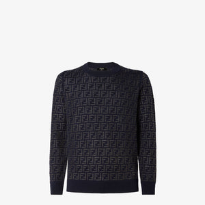 Pull en laine et nylon FF bleu - XL