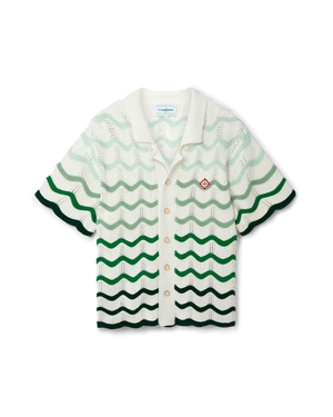 Wavy Gradient Crochet Shirt - casablanca - XXS