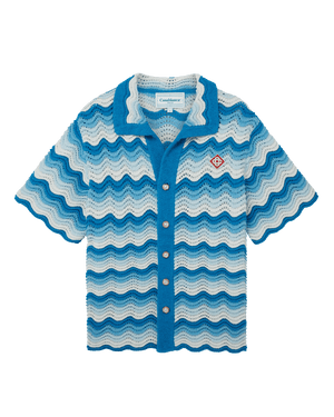 Wavy Gradient Crochet Shirt - casablanca (3) - XS